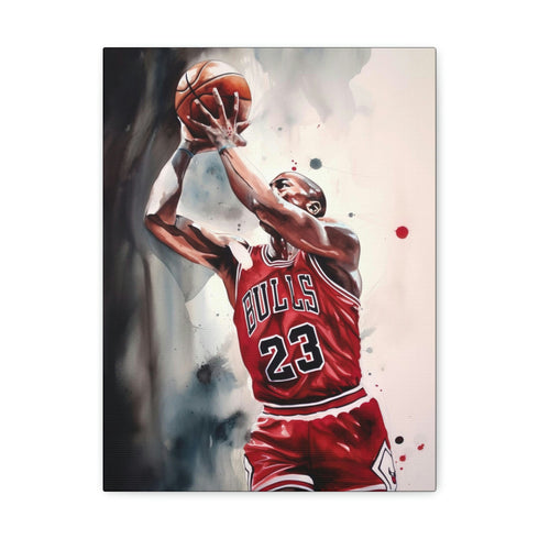 Canvas print Jordan MVP basketball player in action, 10" x 8" dimension.