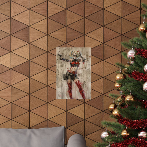 Colorful Harley Quinn poster for Back to School home decor.