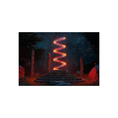 Data Helix Spinning Above Altar