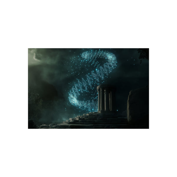 "Data Helix Spinning Stone Altar"