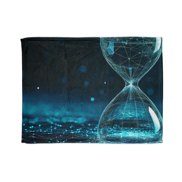 Data Stream Flowing into Hourglass Plush Fleece Throw Blanket