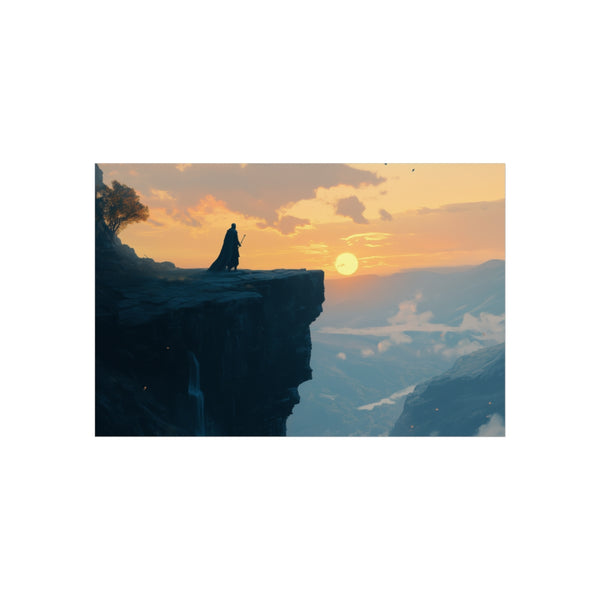 Dawn Knight Cliff Scenic Illustration