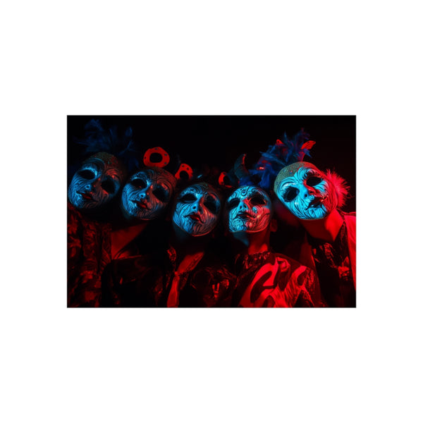 "Dazzling Carnival Masks Dramatic Lighting"