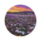 "Desert Bloom Purple Pin Round Rug"