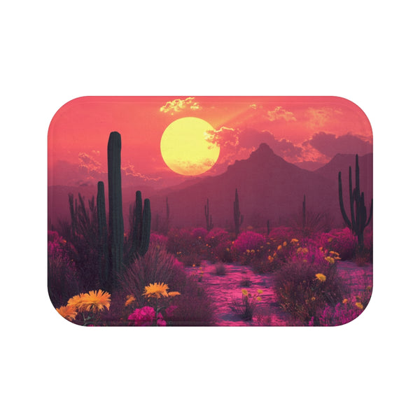 "Desert Bloom Triple Suns Bath Mat"