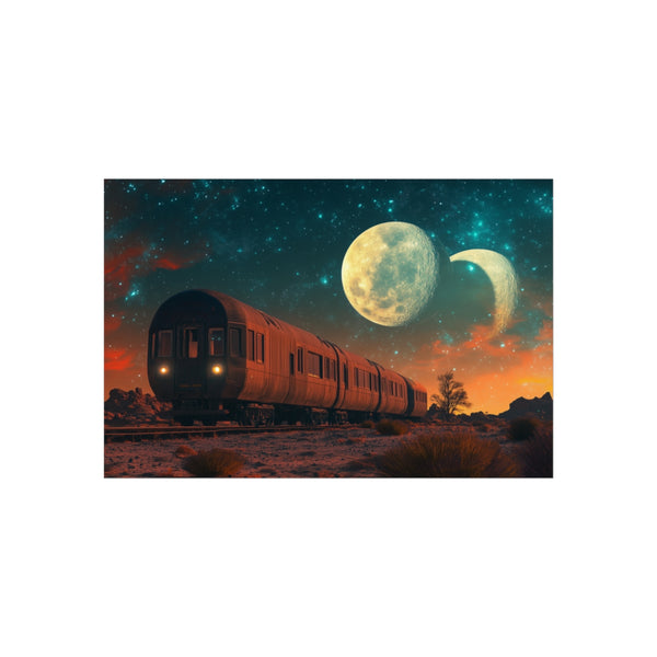 Desert Caravan Beneath Giant Moons