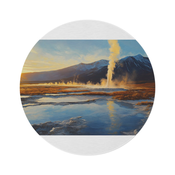 "Desert Geyser Blast Round Rug"