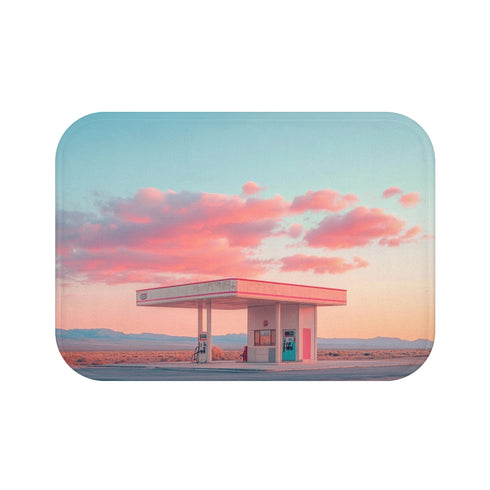 "Desert Oasis Bath Mat: Retro Chic Revival"