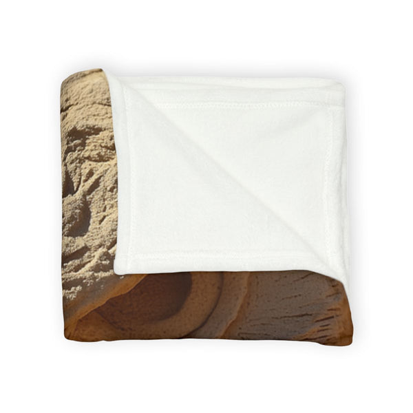 Desert Wind Forming Owl Face Plush Fleece Throw Blanket