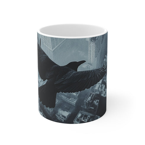 "Desolate Cityscape Crow Mug"