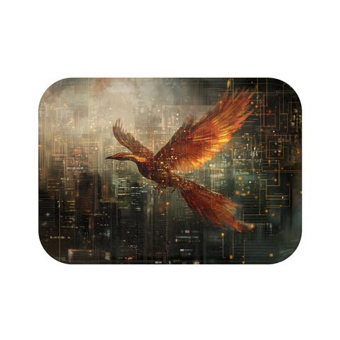 Digital Phoenix Urban Skyline Bath Mat
