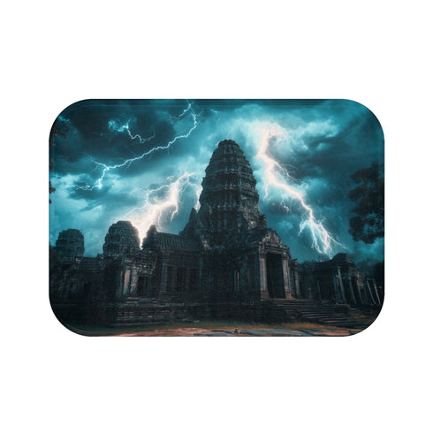 Digital Storm Temple-Themed Bath Mat