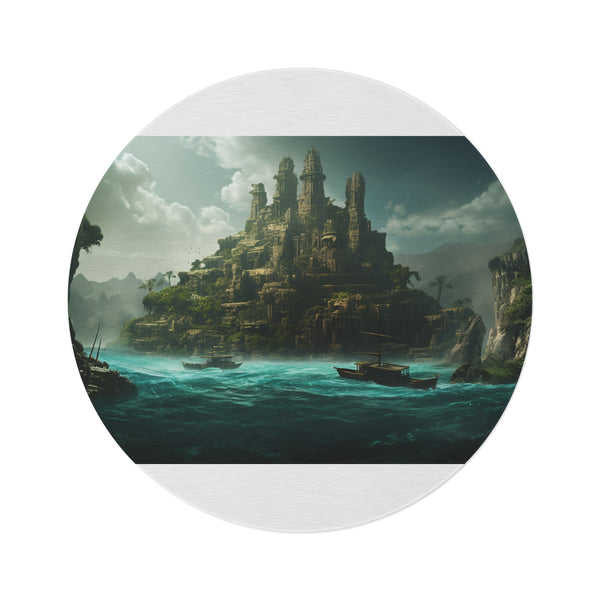 "Discover the Mysteries of Atlantis" rug