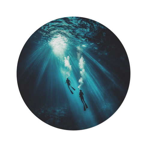 "Dive Into Adventure Round Rug"