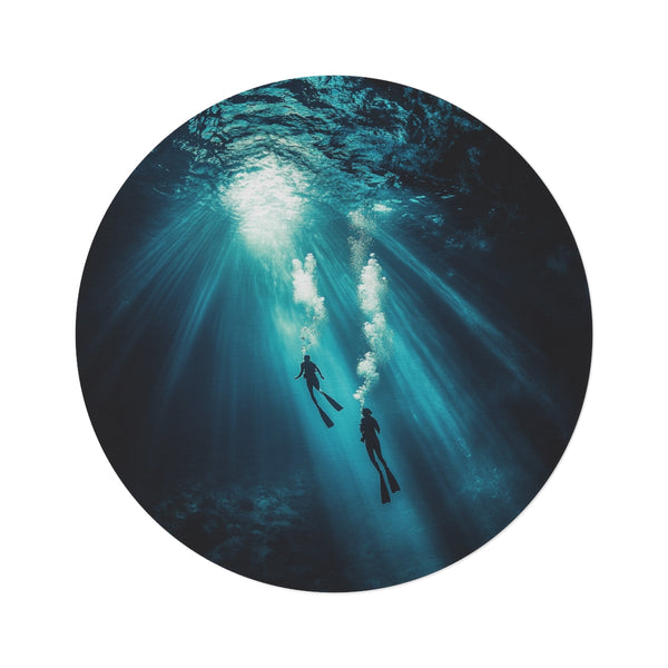 "Dive Into Adventure Round Rug"