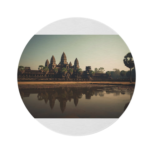 "Divine Angkor Wat Round Rug"