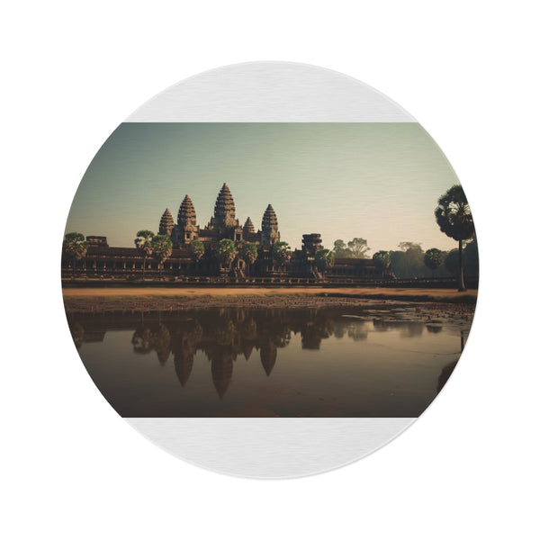 "Divine Angkor Wat Round Rug"