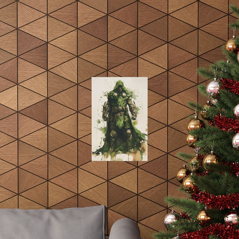 Doctor Doom villain portrait poster, matte finish, 12" x 18" size.