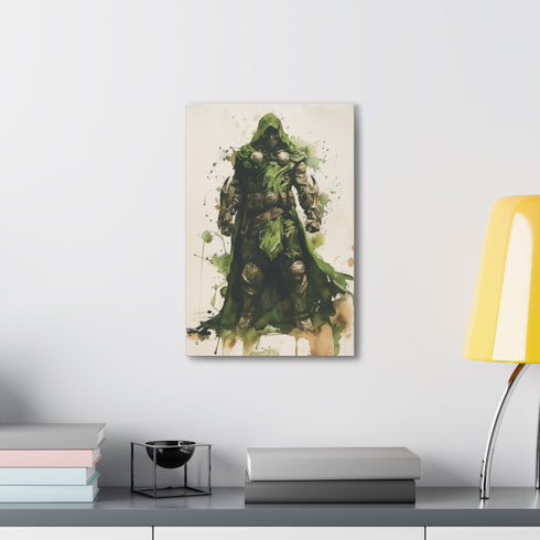 Imposing canvas print of Doctor Doom exuding dominance and power.