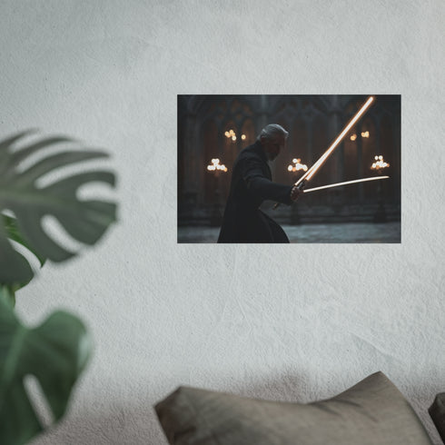 Dooku Curved Lightsaber Battle Poster