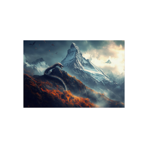 Dragon Encircled Mountain Peak Art