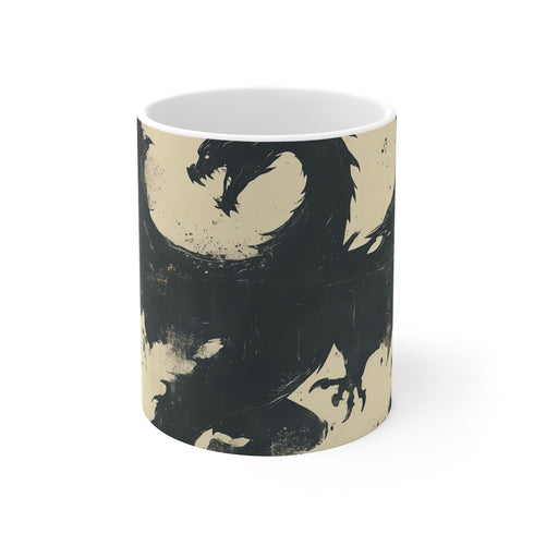 "Dragon Flight Woodblock Mug"