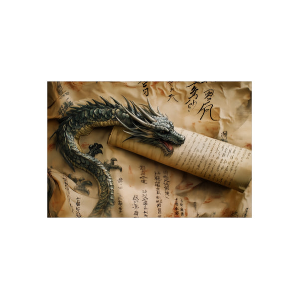 "Dragon Ink Wrapping Ancient Scroll"
