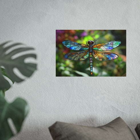 Dragonfly with Stained Glass Wings