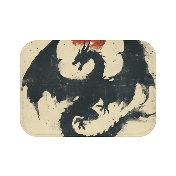 Dragonfly Woodblock Print Bath Mat