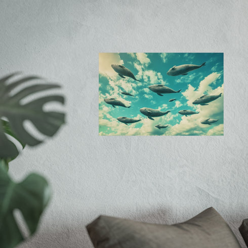 Dreamlike Sky Filled With Whales