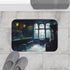 Dreary English Pub Painting Luxury Memory Foam Bath Mat - Bathroom Lifestyle View