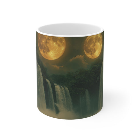 Dual Moon Waterfall Eclipse Mug