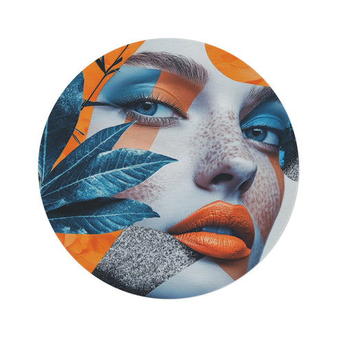"Dynamic Round Rug for Workspaces"