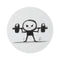 "Dynamic Stickman Weightlifting Round Rug"