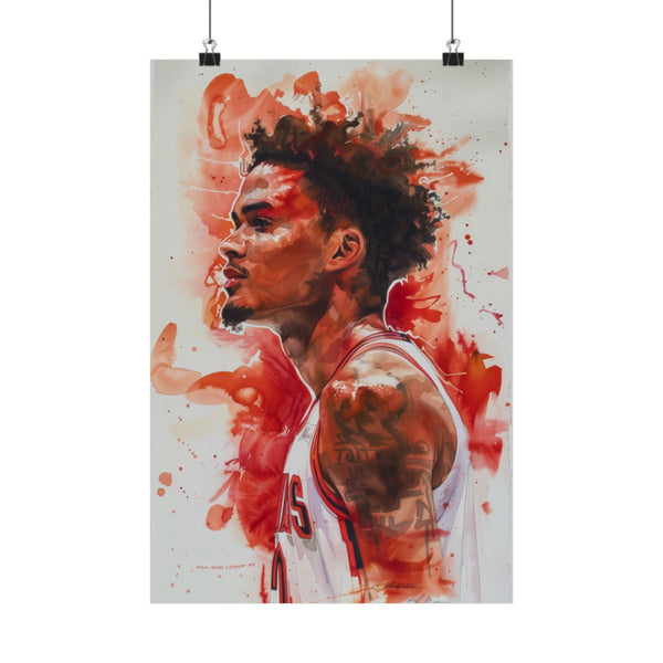 Dynamic Watercolor Portrait of Trae.