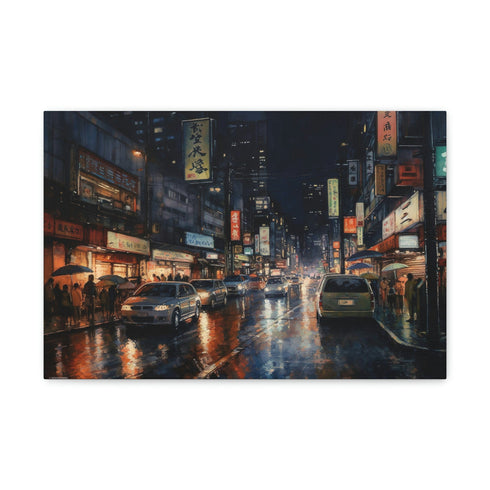 Tokyo Twilight Canvas Print: Vibrant Cityscape, Illuminated Streets, Urban Sophistication