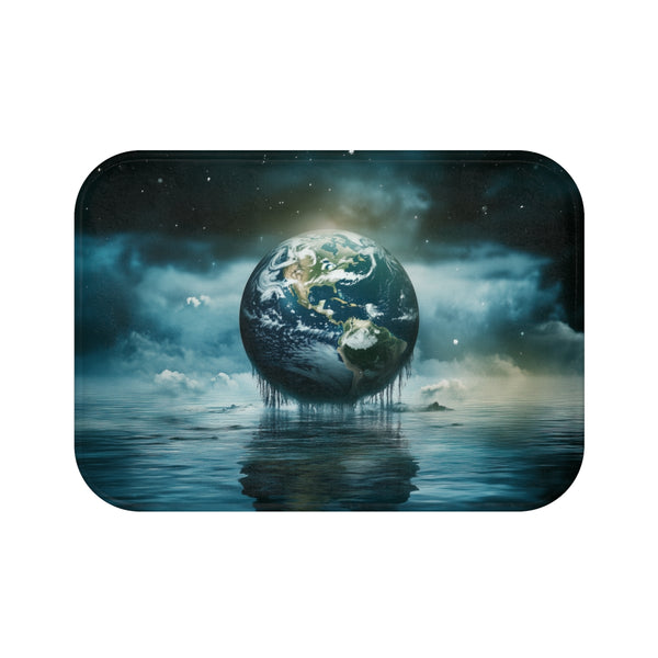 "Earth's Tears Pollution Bath Mat"