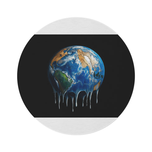 "Earth's Tears Round Rug: Planet Pollution"