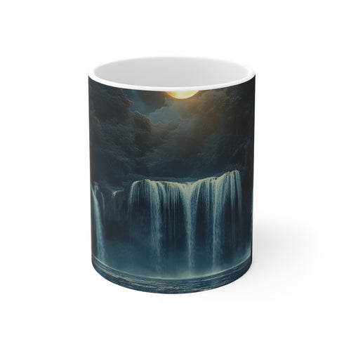 Eclipsing Moons Waterfall Coffee Mug