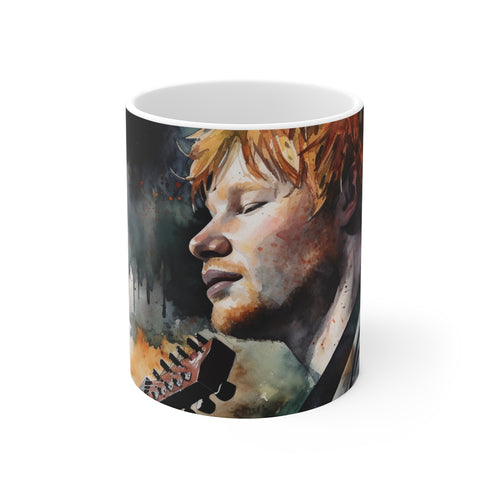 "Ed Sheeran Watercolor Mug: Sip in Style"