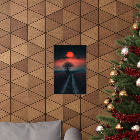 Eerie dark sunrise poster by Fujifilm, perfect for any room.