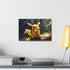 Electric Pikachu canvas print, vibrant Pokémon in powerful pose, 18x12 inches.