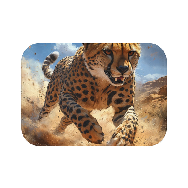 "Elegant Cheetah Print Bath Mat"