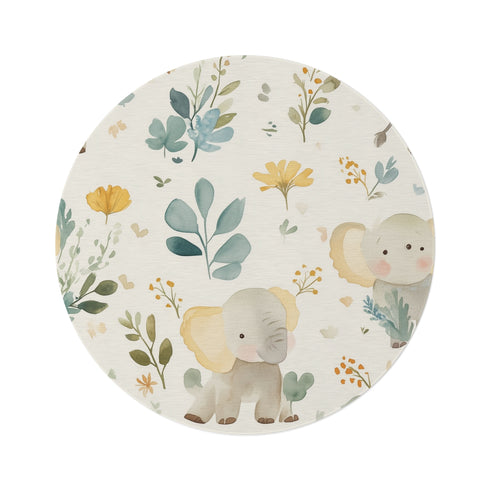 "Elephant Elegance Round Rug"