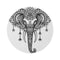 "Elephant Mandala Ornate Round Rug"
