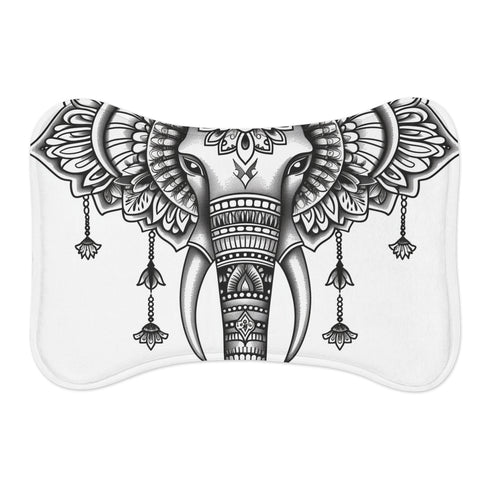 "Elephant Mandala Pet Mat: Ornate Boho Style"