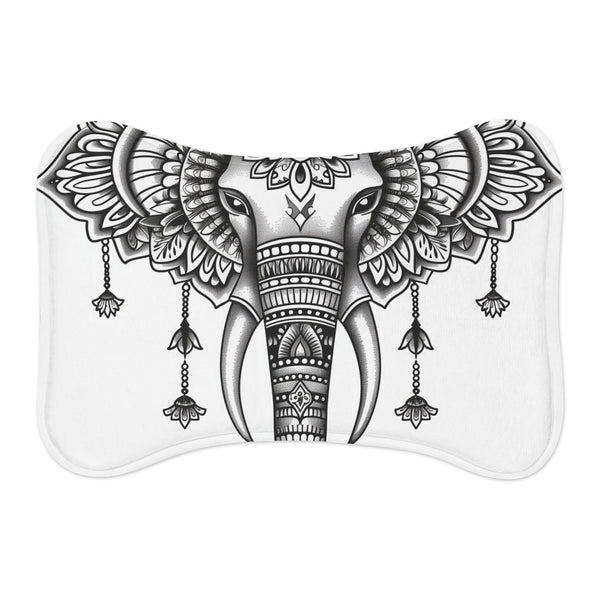 "Elephant Mandala Pet Mat: Ornate Boho Style"