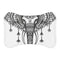 "Elephant Mandala Pet Mat: Ornate Boho Style"