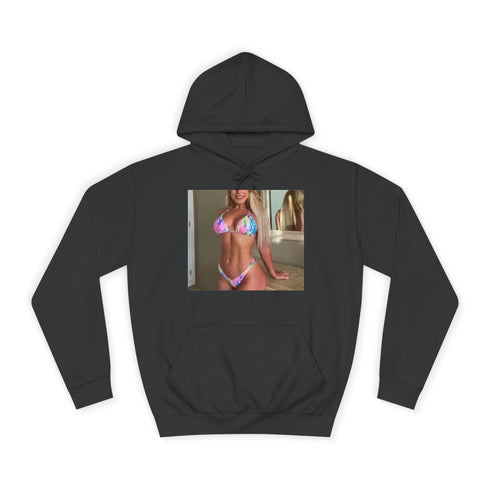 Elle Brooke Graphic Unisex College Hoodie - Jet Black Front