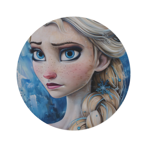 "Elsa Frozen Painting Round Rug"